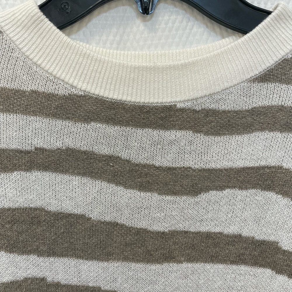 A New Day Animal Print Striped Crewneck Pullover Cotton Sweater Size XS - Picture 6 of 12